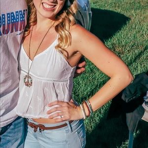 Hollister White Sheer Crop Top